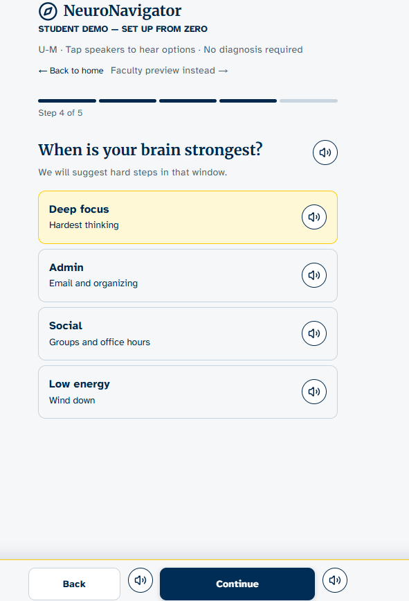 NeuroNavigator screenshot: When your brain is strongest