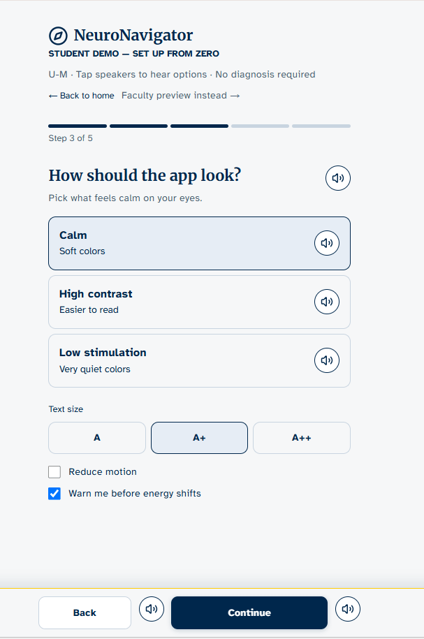 NeuroNavigator screenshot: Calm on the eyes