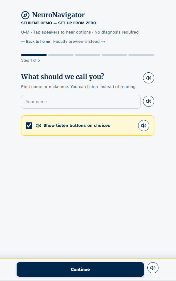 NeuroNavigator screenshot: Start from zero